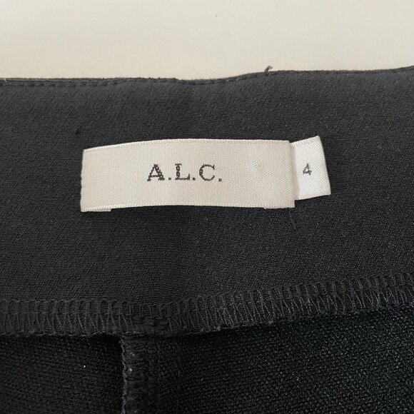 A.L.C. Pants Drew Size 4 Black Front Seam Crop Flare Knit Stretchy Kick Flare - Picture 4 of 11